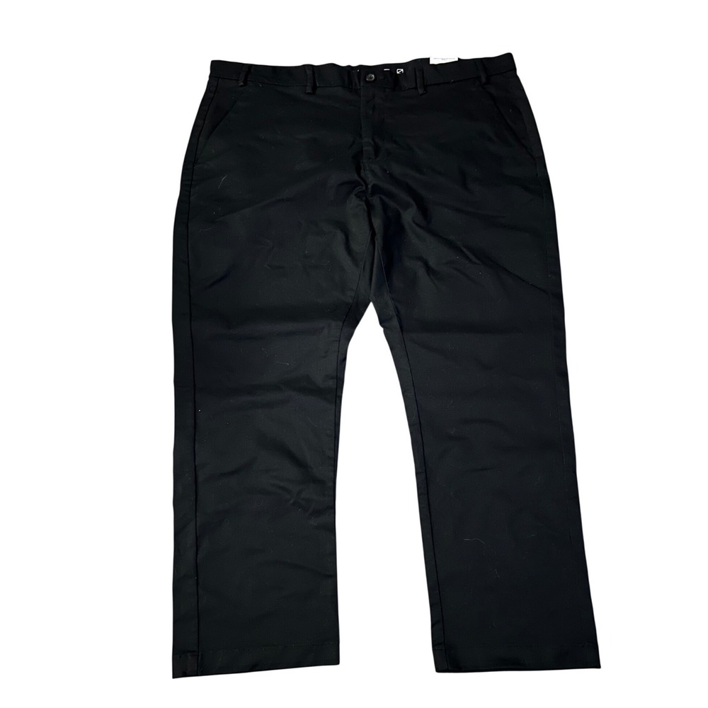 St. John's Bay TempFlex Mens Black Straight Leg Chino Pants 46x29 NWT